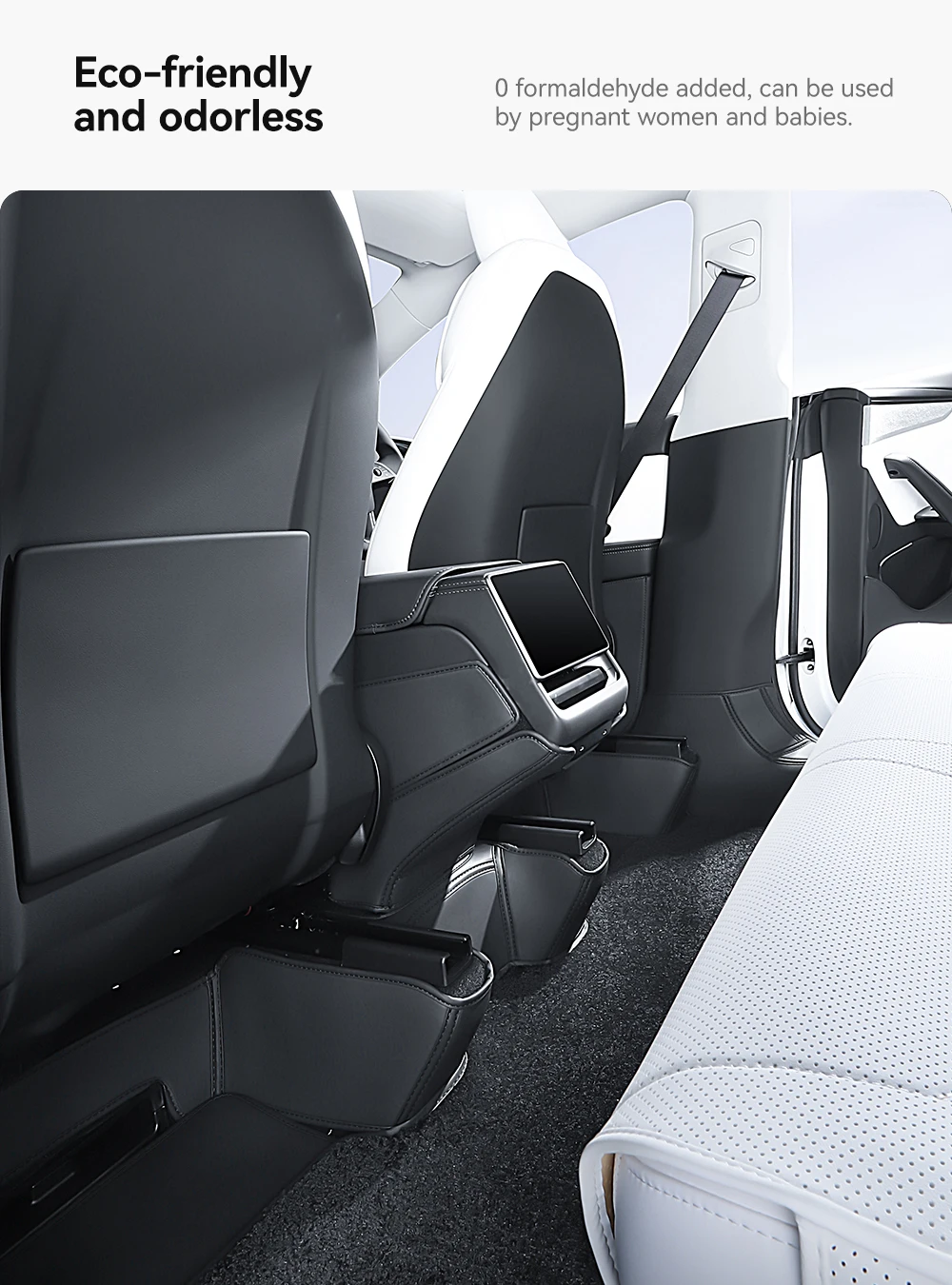 For Tesla Model Y 2025 Juniper Leather Trunk Mats Rear Seat Back Protector Pad F