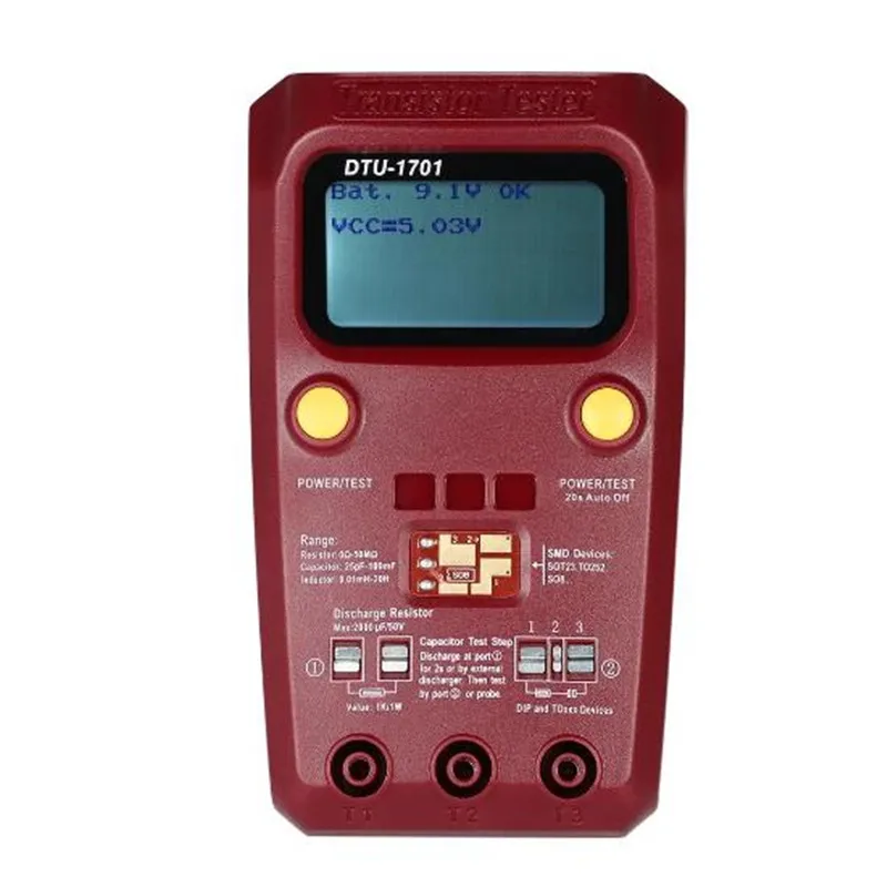 Dtu1701 Transistor Tester Mosfet Triodo Lcr Induttanza Resistenza Capacità Scr Esr Meter Smd Tester Multifunzione