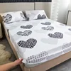 Love Print Fitted Sheet Set Comfortable Bedding for Bedroom Guest Room Hotel with Deep Pocket Mattress Cover with Elastic Band 3