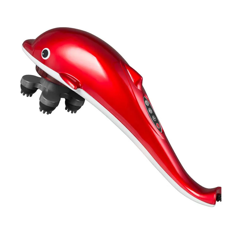 Handheld electric head neck lumbar back live dolphins massager acupuncture point massage stick-am45