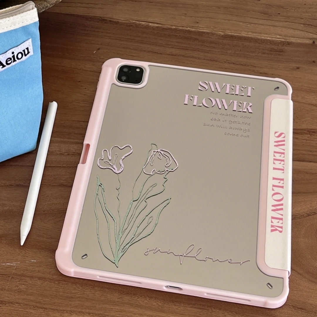 Tulip Butterfly Case With Pencil Holder for iPad
