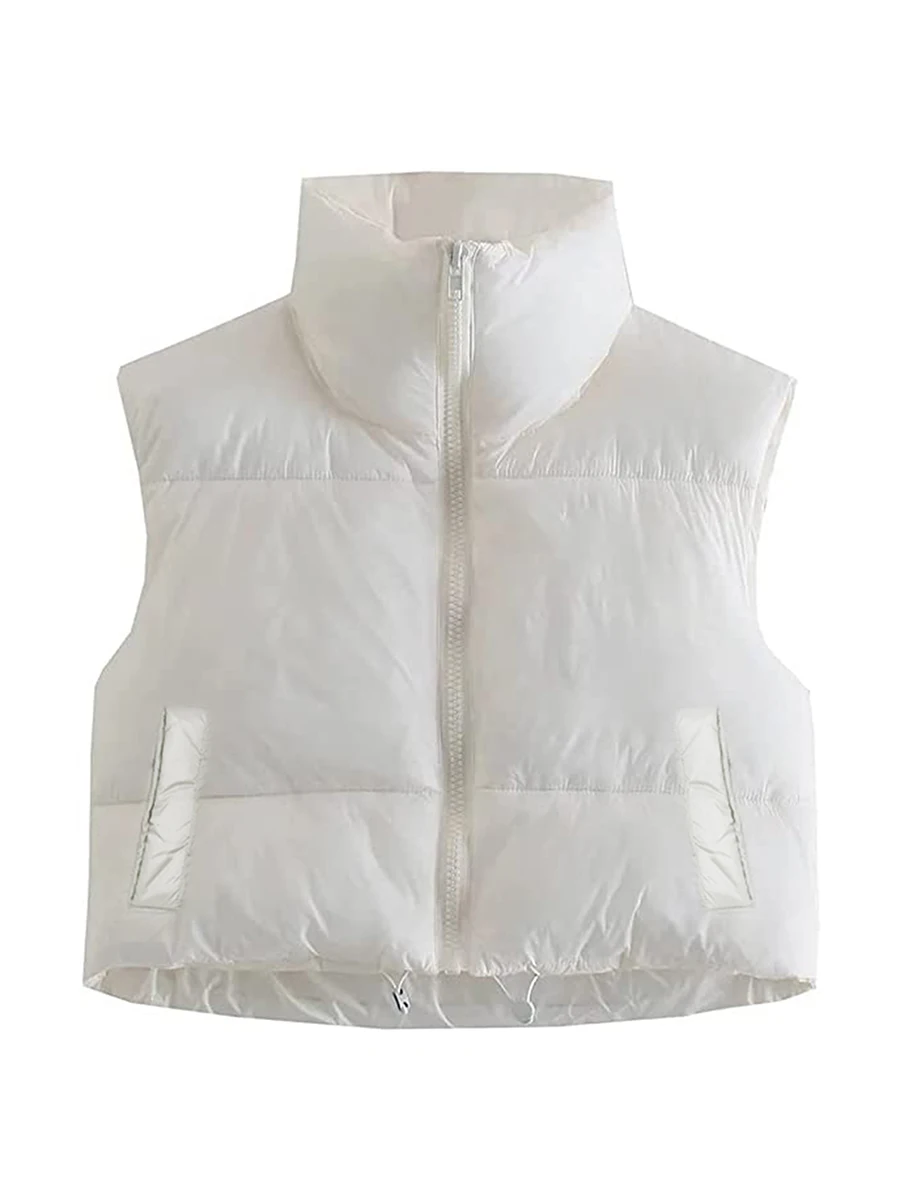 

Women s Warm Padded Down Waistcoat Sleeveless Stand Collar Lightweight Puffer Jacket Vest