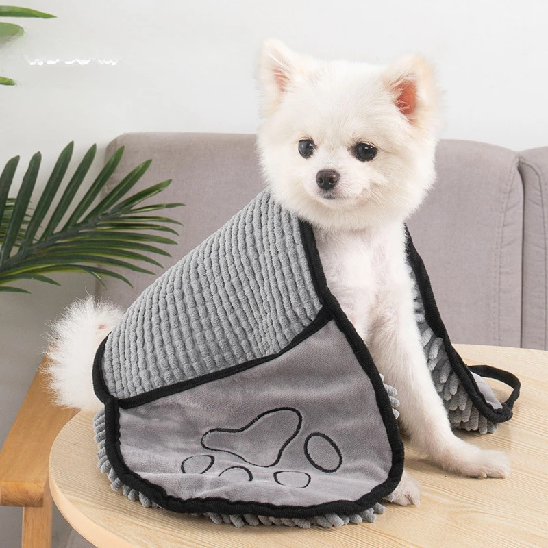 Pet Bath Towel Soft Dog Bath Robe Towel