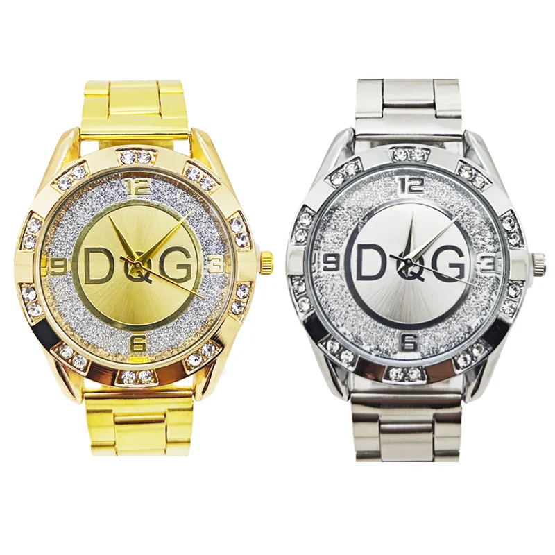 Fashion Luxury Brand Watch DQG Crystal Quartz Female Watch Gold Silver Stainless Steel Ladies Dress Wristwatch  Zegarek Damski 4