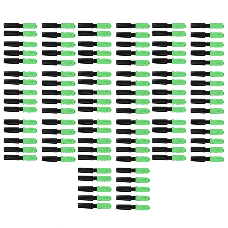 

100Pcs Ftth Embedded Quick Connector SC/APC Green Plastic Fiber Optic Connector