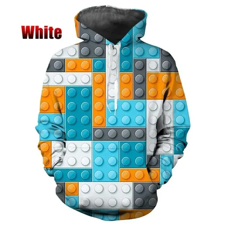 

3D Toy Building Blocks Printed Pop Hoodies For Men Children's Toys Graphic Unisex Hooded Sweatshirts Kids Fashion Cool Pullovers