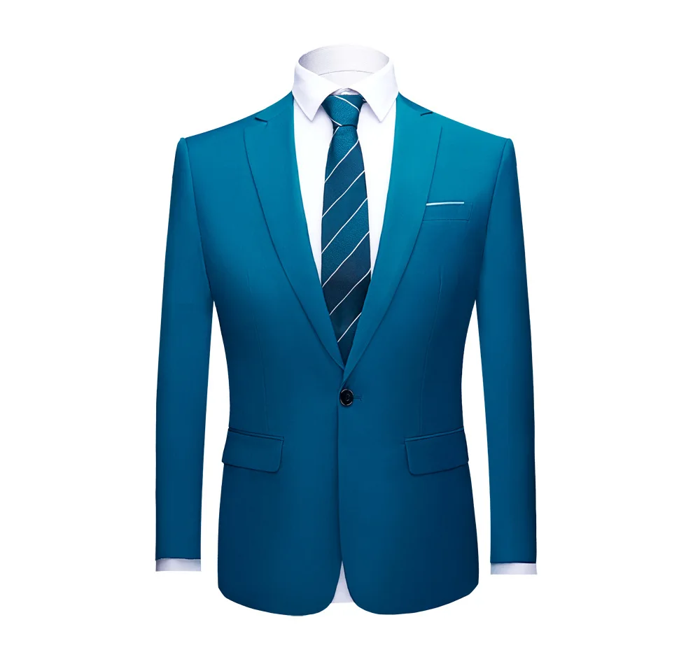 Green Men's Suit Jacket,Single Button V-Neck Coats,Suitable for Wedding/Party/Business/Work/Interview/Casual,Asian Size M-6XL