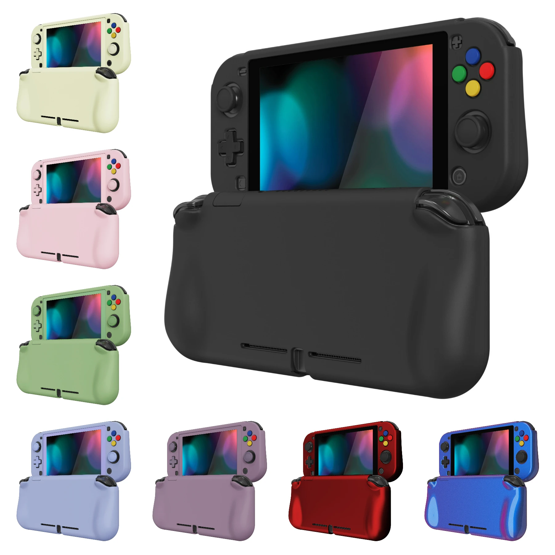 PlayVital ZealProtect Protective Case for Nintendo Switch Lite, Shell W/Screen Protector & Thumb Grips & Button Cap - 10 colors