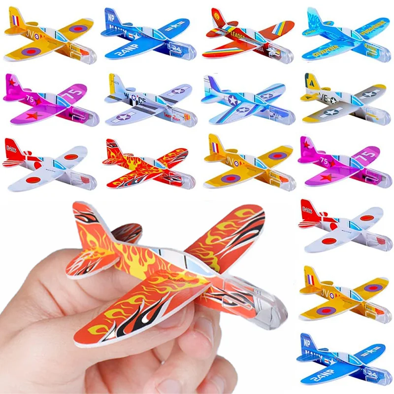 10pcs/bag DIY Gliders Planes Foam Assemble Airplane Toys Kids Birthday Gifts Party Favors Children School Prizes Goodie Fillers