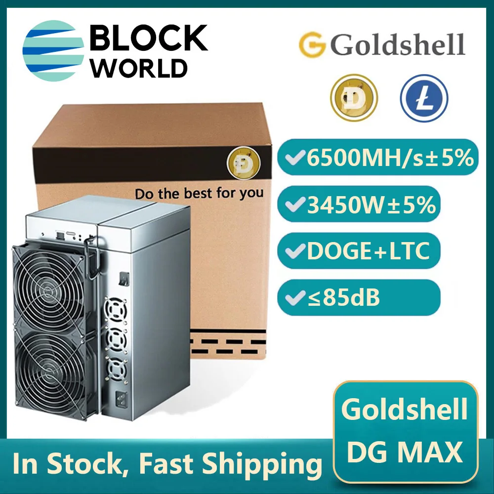 새로운 Goldshell DG MAX Doge 광부 6500Mh/s 3400W LTC Doge 코인 광부 Scrypt 알고리즘 DG Max Goldshell Dogecoin 광부 기계