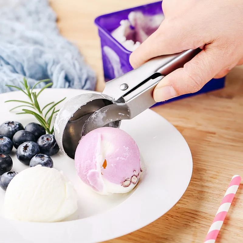Multifunctional Ice Cream Scoops Stainless Steel Dual-Purpose Scoop Fruit Watermelon Spoon Ball Scoop Household Ice Cream Tools ice cream scoop