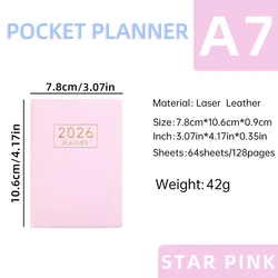 Premium Quality 2026 A7 Pocket Agenda Book with Weekly Planner & Calendar (A6)