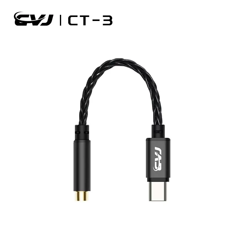 CVJ Portable DAC Type-C to 3.5mm/4.4mm Earphone Cable with Silver-Plated HiFi Sound Quality