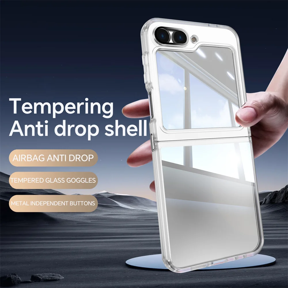 Luxury Armor Transparent Fold Airbag Bumper Slim Hinge 2-in-1 Cover
