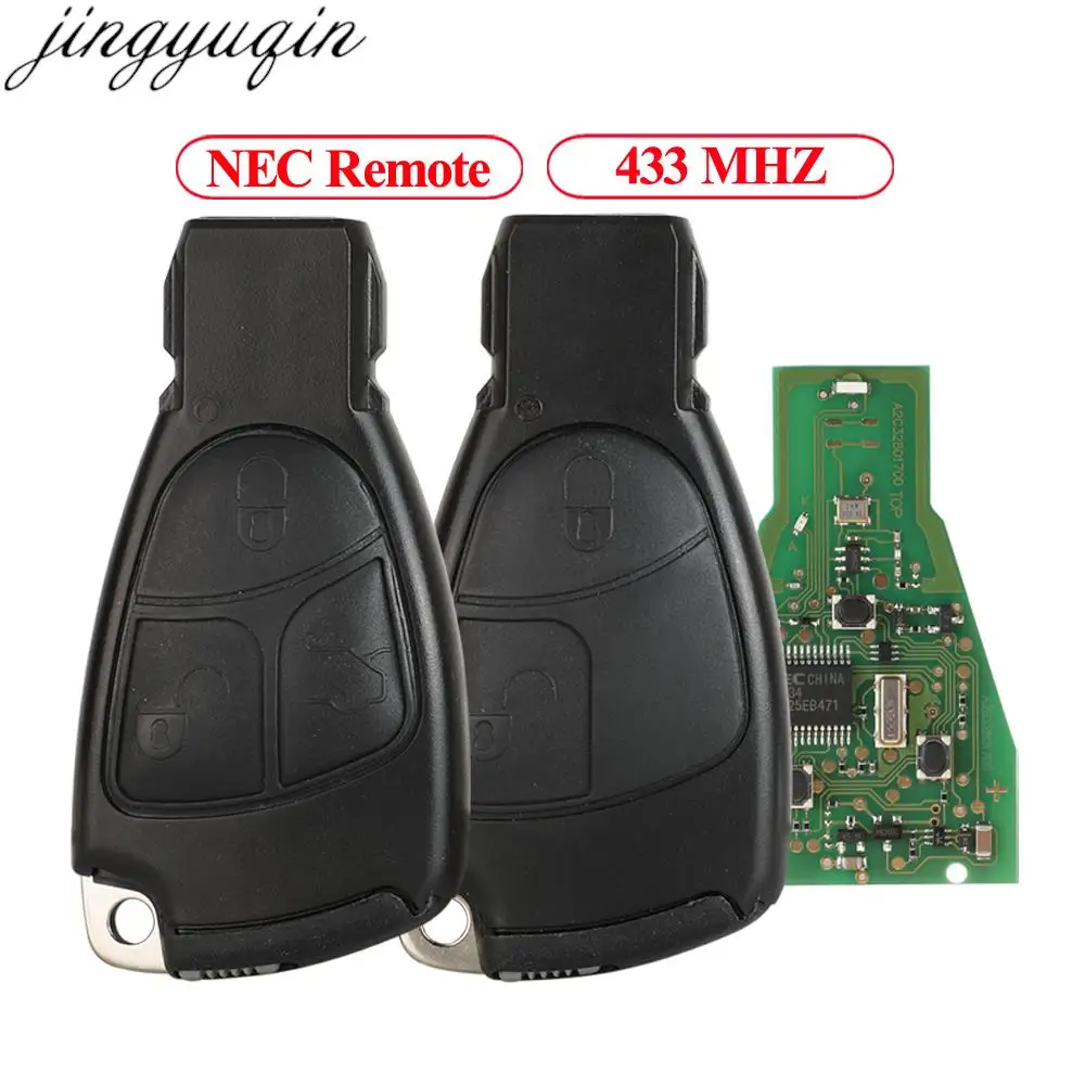 Jingyuqin 2/3 Pulsanti Nec Remote Car Key Alarm Fsk 433Mhz Per Mercedes Benz B C E Ml S Clk Cl Full Control Fob 1996-2005