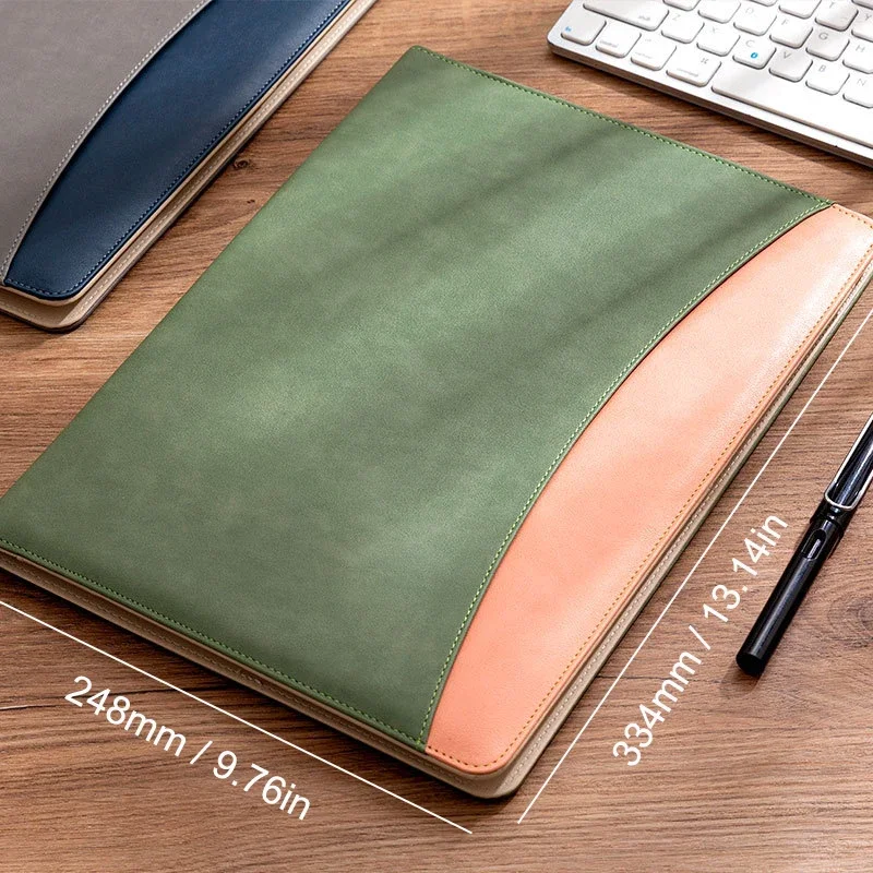 Padfolio 폴더 패드, 클립보드 쓰기 문서 계산기, 파일 스플라이스, 비즈니스 미팅, 사무실 PU 가죽