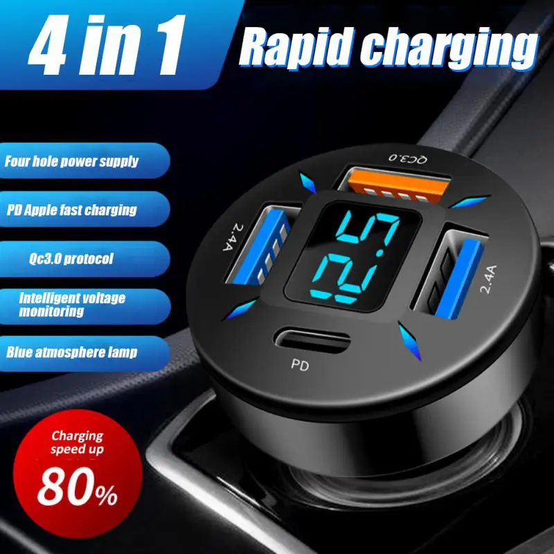 Tanio Car Chargers 4 Ports Fast Charging For
