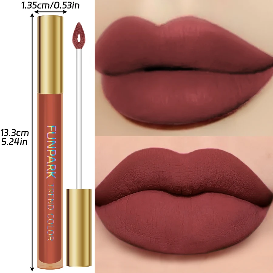 1PC Waterproof Matte Velvet Lip Glaze Moisturizing Long Lasting Non-stick Cup Not Easy To Fade Lip Gloss Lipstick Korean Makeup 4