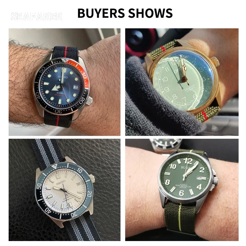 Durable Elastic Nylon Watch Strap - French Parachute Style