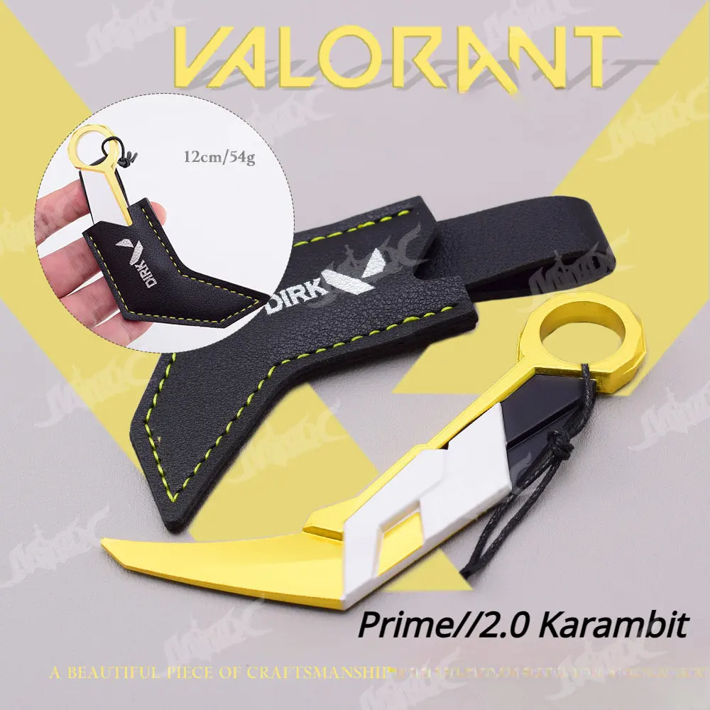 VALORANT Balisong Weapon 12cmPrime//2.0 Karambit Alloy Key Chain Model Tactical Military Knife Game Japanese Catanas of Kids Toy