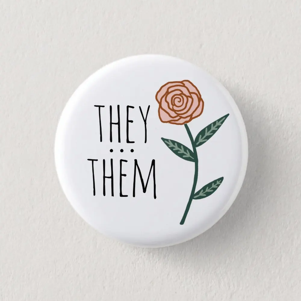 

They Them Pronouns k Rose Soft Button Pin Fashion Women Cartoon Funny Decor Collar Gift Jewelry Creative Lover Clothes Cute