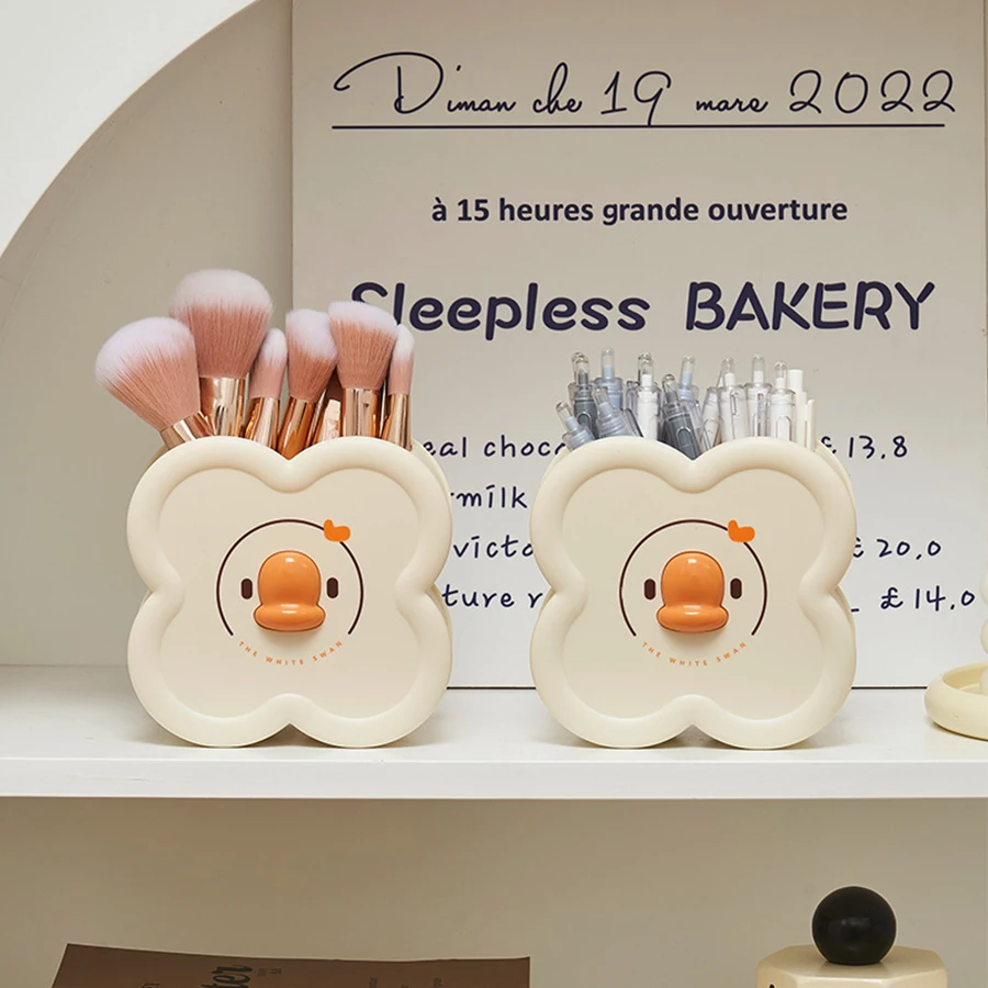 Cute Cartoon Round Pencil Holder Office Desk Pen Pot Cup Case Container Organiser Durable Pencil Case 2