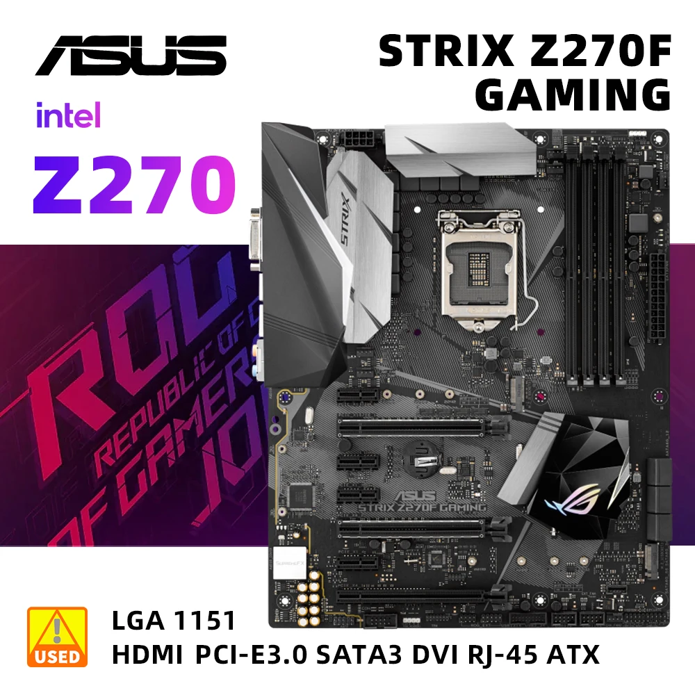 

ASUS ROG STRIX Z270F GAMING+I5 7400 INTEL Z270 LGA 1151 7TH/6TH GENERATION I7/I5/I3 DDR4 DIMM 64GB PCIE 3.0/2.0 SATA3 HDMI ATX