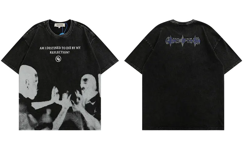 Graphic Print Gothic Harajuku T-shirts for Men - true-deals-club