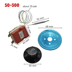 Adjustable Temperature Control Rotary Switch, 30 - 300°C, Capillary Thermostat, 16A (50 - 300 degrees)