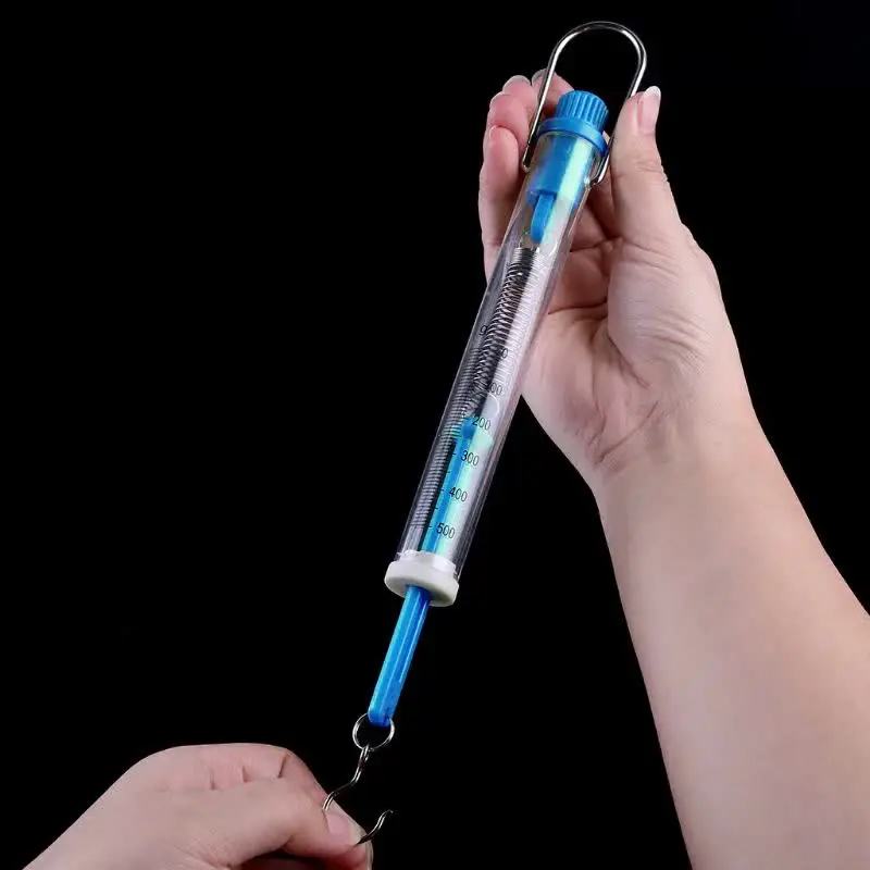 A2UD Blue 500G/5N Vishing Spring Scale Clear Play Plastic Dynamometer для науки