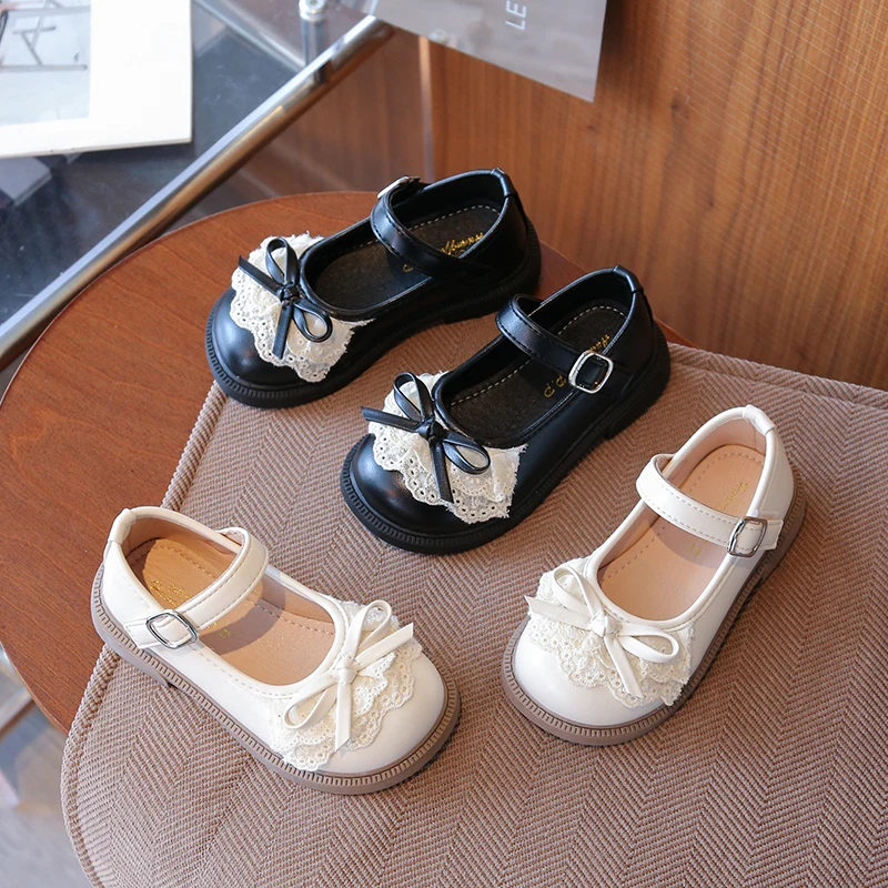 Leather Kids Mary Jane Flats for Girls with Soft Sole