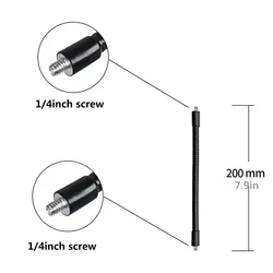 Metal Monopod with Flexible Tripod Extension and Lightweight Pole Extender (200mm B)