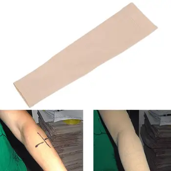 1pc Forearm Tattoo Cover Up Compression Sleeves Skin Color Concealer Cycling Sports Sun Protection Elastic Long Sleeves 1