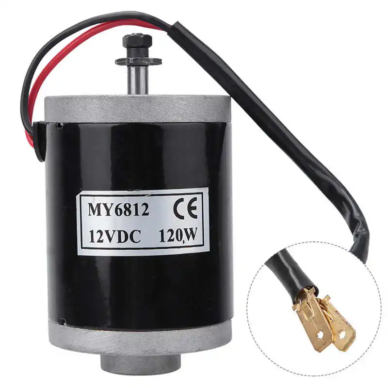 12V 120W High Speed Small Brushed Motor with Belt Pulley MY6812 Electric Scooter Electric Bike Accessory ebike motor kit