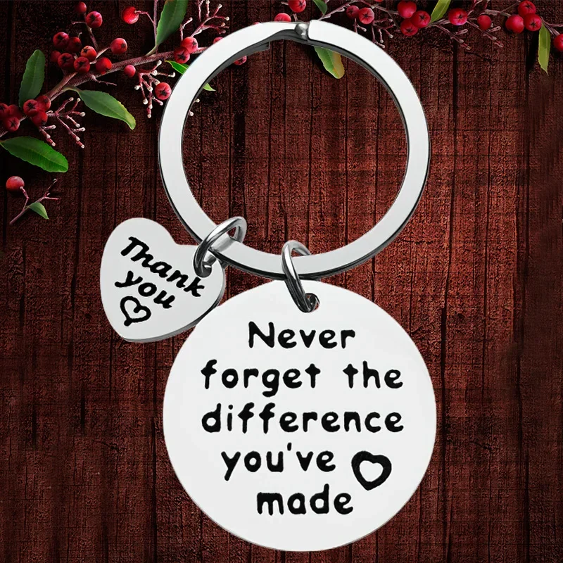 

Charm Coworker Leaving Appreciation Keychain Colleague Teacher Retirement Key Chains Never Forget The Difference You've Made