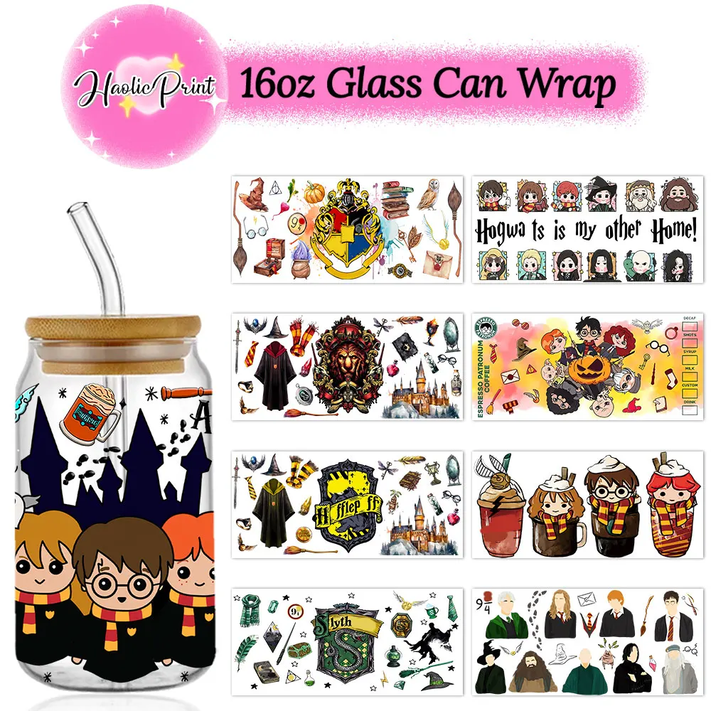 16oz UV DTF Cup Wrap Libbey Glass Plastic Can Wraps Selfadhesive Sticker Cup Not Included