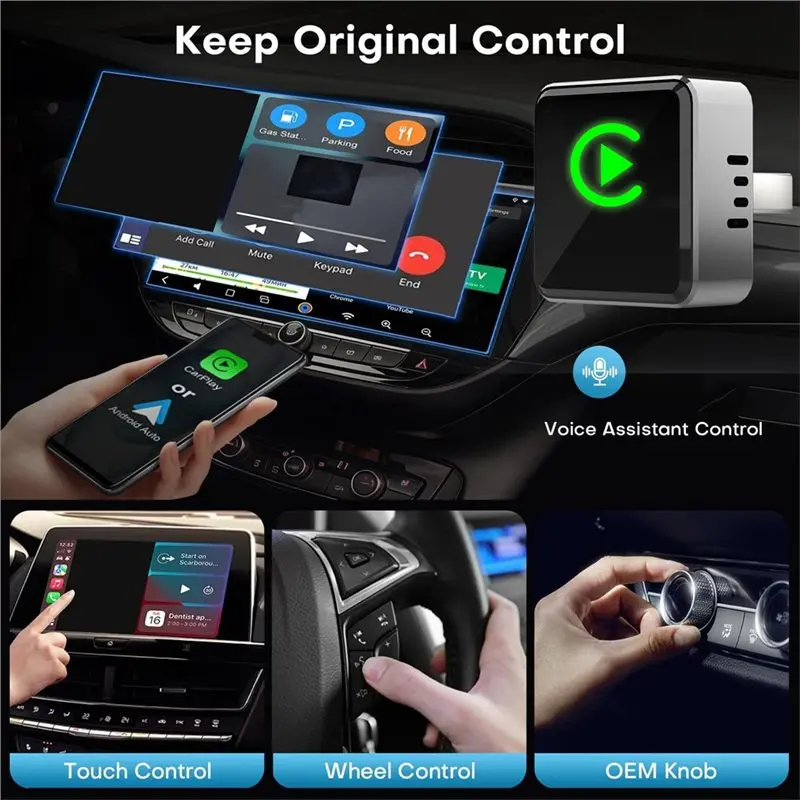 A41Z-무선 Carplay 어댑터 아연 합금 미러링크 스마트 안드로이드 자동 무선 블루투스 어댑터 플러그 앤 플레이 자동차용