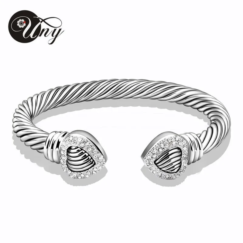 UNY Bangle Love Heart Twisted Wire Bracelet Free Ship Bangle Designer Brand Retro Unique Elegant Women Fashion Jewelry Bracelets 4