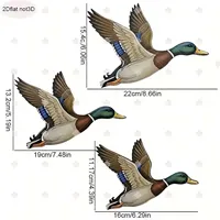 3Pcs Mallard Duck Wooden Wall Decor, Flying Duck Wall Art for Rustic Home Decoration 3