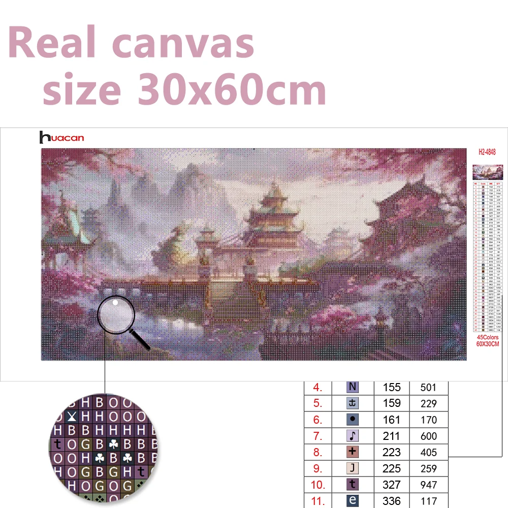 Diamond painting 5D DIY full square/round house mountain mosaic Sakura flower landscape wall decor