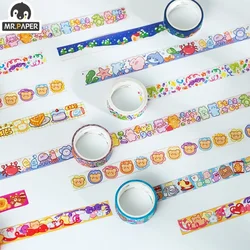 Mr. Papier – 12 dessins, 1 rouleau, bande Washi de la série il y A un petit monde, Style dessin animé, matériel créatif pour bricolage, papeterie pour Scrapbooking