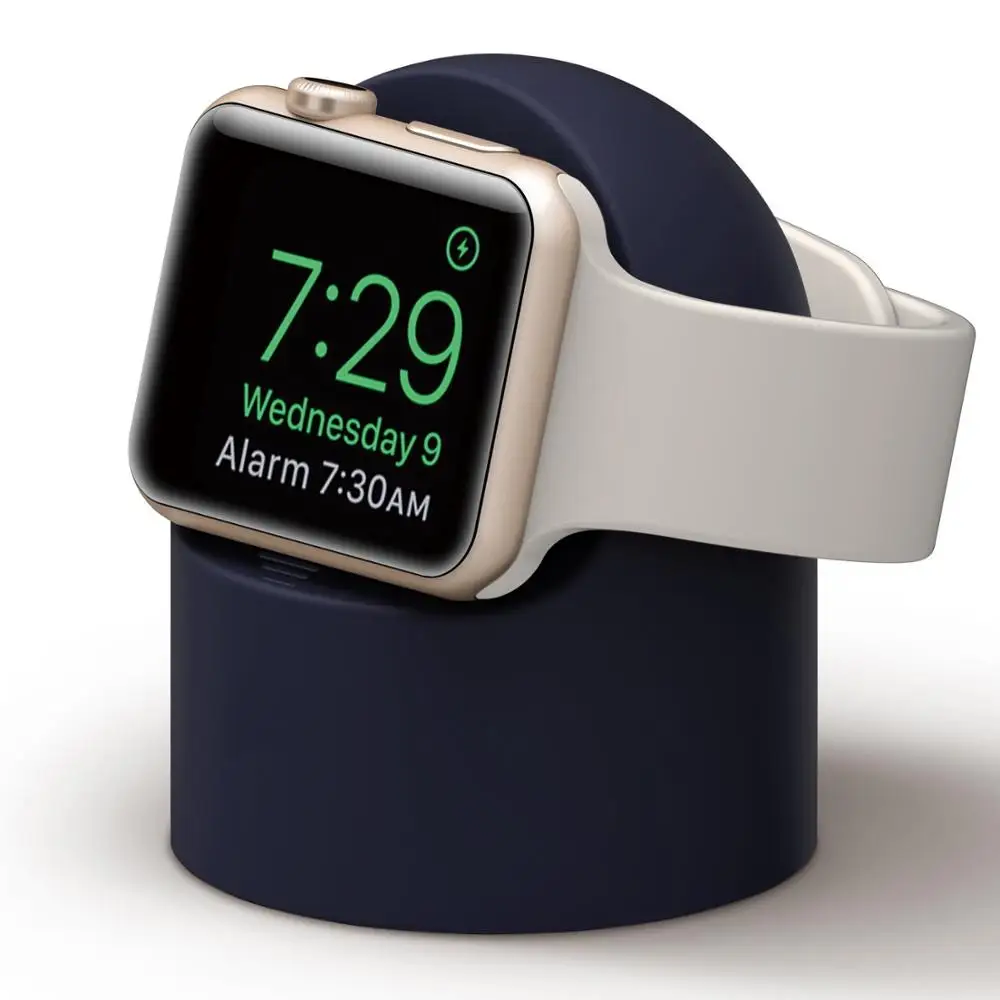 Silicone Charger Stand for Apple Watch Series 10 9 8 7 6 5 4 3 SE Bracket iWatch Night Dock Watch Charging Stand Desktop Holder apple watch charger stand apple watch charging bracket