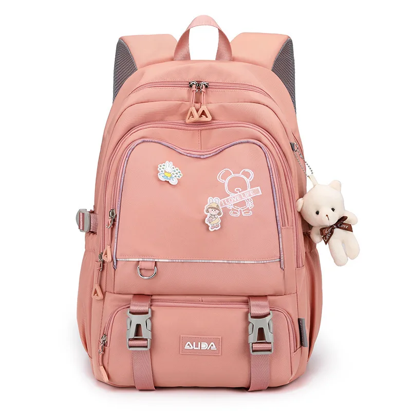 Kids Backpack For School Children Solid Color Primary Backpack Teenage Girls School Bags Shoulder Bag Waterproof Nylon Bagpack 5