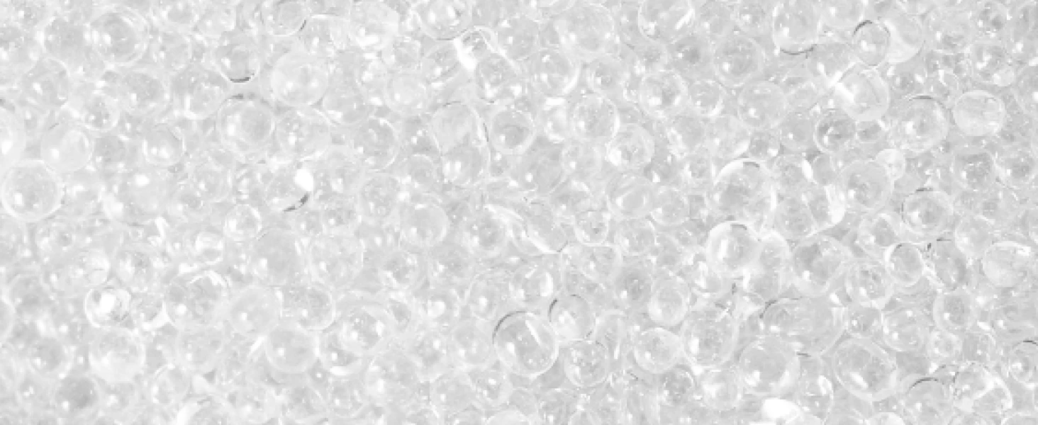 Close up of the glass beads