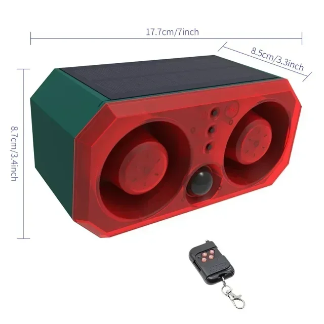 Solar Power Infrared Motion Sensor Detector Alarm Sound Flash Light Home Security Alarm Outdoor Remote Control Animal Repeller 4