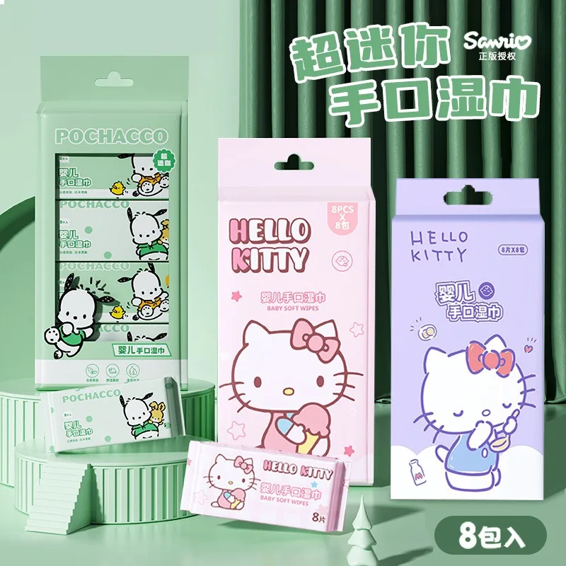 

Sanrio Hello Kitty Pochacco Series Wet Tissue Cute Cartoon Printed Tissue Portable Napkin Face Towel Baby and Infant Products