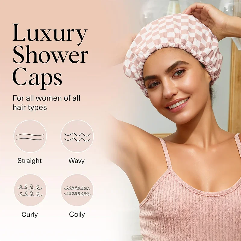 Luxury Satin Lined Shower Cap – Waterproof & Reusable 4 Sa47170ae8bd0476aa4e327f19eefd89aS