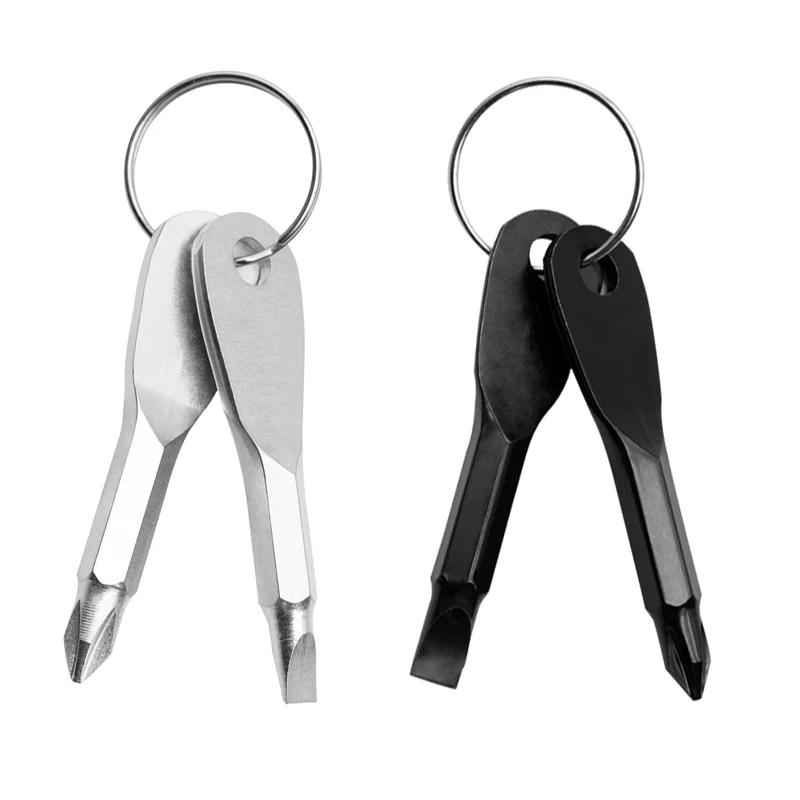 

Stainless Steel Mini EDC Multifunction Screwdriver Key Shape Slotted Screwdrivers Keychain Pocket Repair Tool