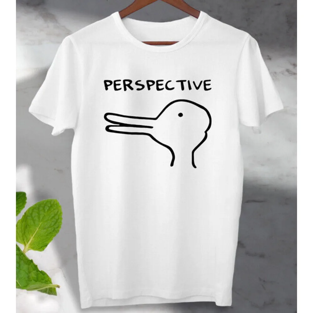 

2024 Funny Stick Figure T-shirt See-through Rabbit Duck Cotton Tshirt Meme Funny Top Unisex Women's Clothing