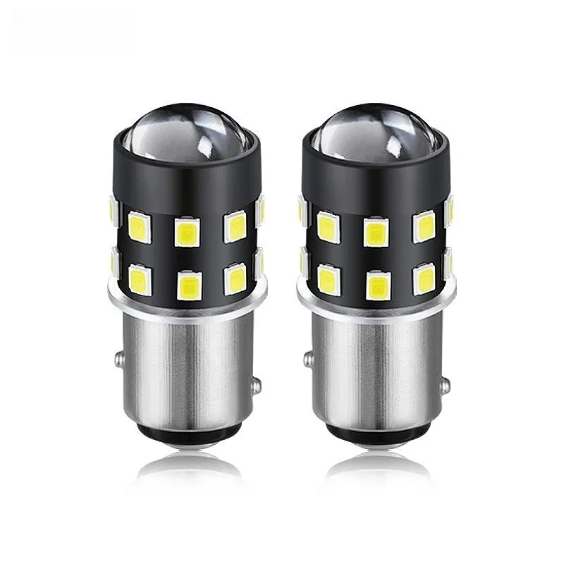 

OBOLED 100 шт. S25 1157 BAY15D P21 5 Вт Светодиодный автомобильная лампа 2835 24SMD проекторная линза желтого цвета Автомобильные фары 6500K белые стоп-сигналы лампа